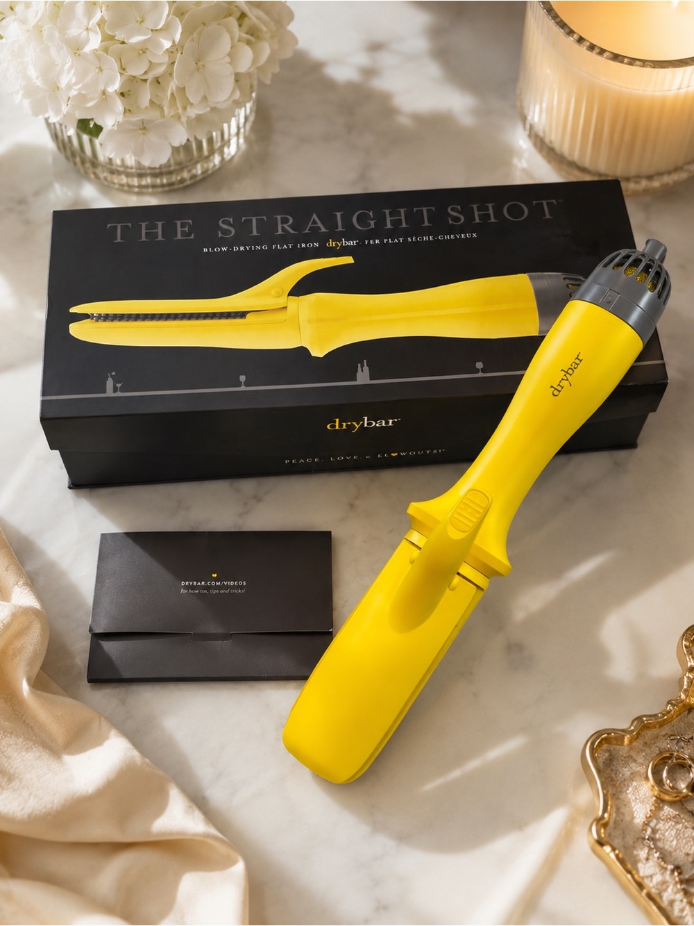 Drybar Bright Yellow The Straightshot Blow drying flat iron